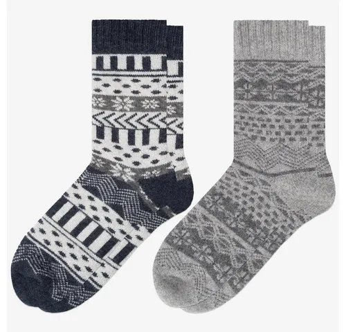 OCCULTO Norwegersocken Damen & Herren Dicke Merino Wollsocken 2er Pack (Modell: Lumi) (2-Paar)