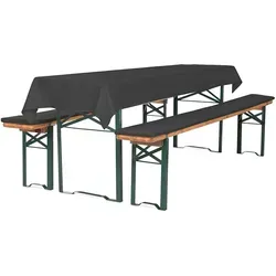 TexDeko Bierbankauflage gepolstert 220x25x4cm XL - 3TLG Set mit Tischdecke - Tischdecken Set: 2 gepolsterte Bierbankauflagen XL und eine blickdichte Tischdecke, ideal zur Aufwertung Ihrer Festzeltgarnitur und zur Steigerung des Sitzkomforts.