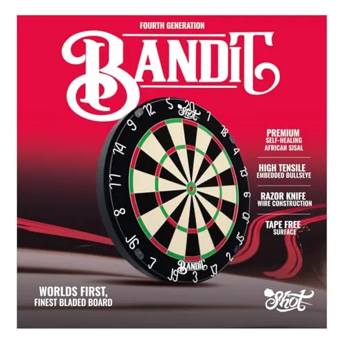 Shot Darts Official Competition Size The Bandit Steel Tip Dartboard Professional Blade Bristles Self Healing Sisal Finest Blade Dartboard