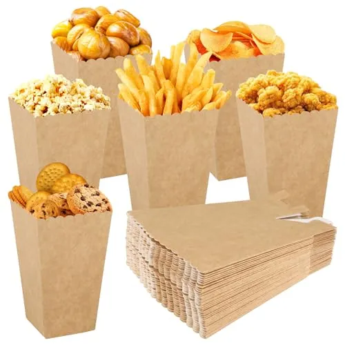Stück Popcorn Tüten, Kraftpapier + Weißer Karton Kombination Aus Popcorn Box, Verzerrungsfrei Popcorn Tüten Klein, PopcorntüTen Snackbox Für Hochzeit, Filmabend Oder Party. 40