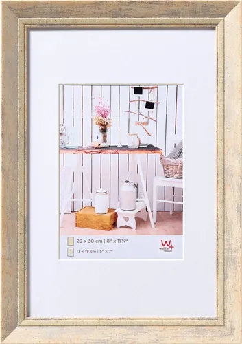 Walther Design Bilderrahmen Chalet 40 x 50 cm mit Passepartout - Wand- & Tischbilderrahmen im Chalet Design, flexibel nutzbar mit Passepartout für 30 x 40 cm oder ohne für 40 x 50 cm, ideal für stilvolle Präsentation Ihrer Lieblingsbilder.