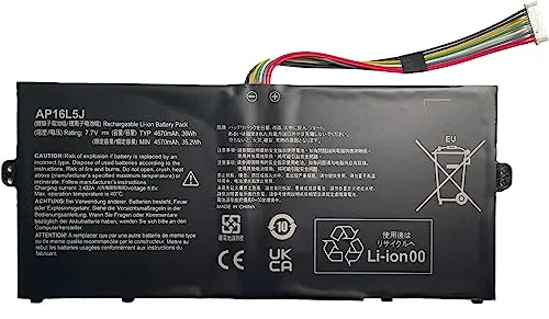 ASKC AP16L5J Akku für Acer Swift 5 SF514-52T SF514-53T Pro SF514-52TP Spin 1 SP111-32N SP111-34N SP111-33 TravelMate X5 TMX514-51-560Q TMX514-51T-50MW Switch 3 SW312-31 SW312-31P 36Wh