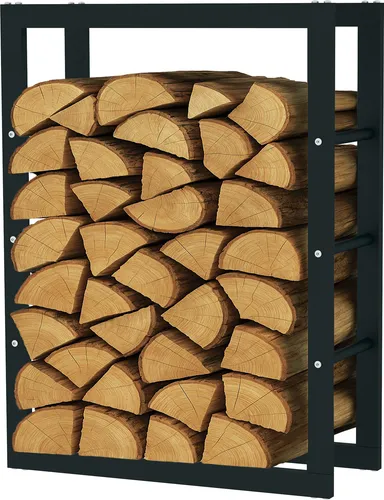 SCHMIDT Kaminholzregal 60x25x80cm aus Stahl - Praktisches Brennholzregal, witterungsbeständig und ideal für Innen- und Außenbereiche. Offene Wände fördern die Durchlüftung und Trocknung des Holzes.