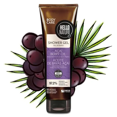 P-Beauty Naturkosmetik Duschgel mit Acai Öl - Veganes Shower Gel für Damen & Herren - Duschbad für trockene & sensible Haut feuchtigkeitsspendend, regenerierend (1x250ml)