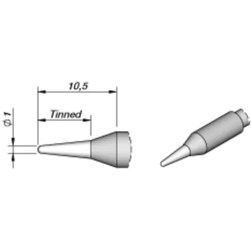 JBC Tools C245041 Lötspitze Rundform 1.0mm - Lötzubehör für präzise Lötarbeiten, ideal für SMD-Bauteile und Masseflächenlöten, erhältlich in verschiedenen Formen und Größen.