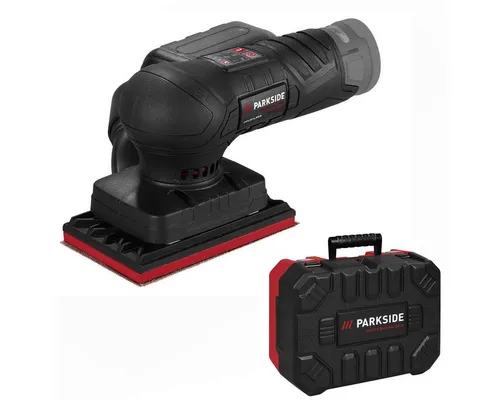 Parkside Akku-Schwingschleifer PASSP 12-Li - Kompakter 12V Schwingschleifer für präzise Schleifarbeiten, ideal für den mobilen Einsatz ohne Akku und Ladegerät.
