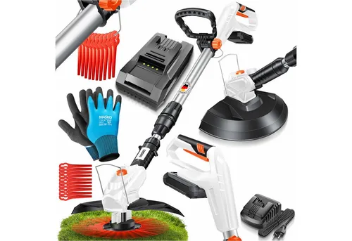 MASKO® Akku-Rasentrimmer mit 20 V Li-Ion Akku - Rasentrimmer & Motorsensen mit 260 mm Schnittbreite und flexibel einstellbarem Trimmwinkel für präzises Schneiden, ideal für Ihren Garten.