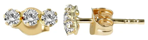 Ohrstecker Steinchen 333er Gold – Liebe in Gelbgold - Elegante Ohrstecker aus 333er Gelbgold mit funkelnden Steinchen, perfekt für besondere Anlässe wie Hochzeiten oder Jubiläen.