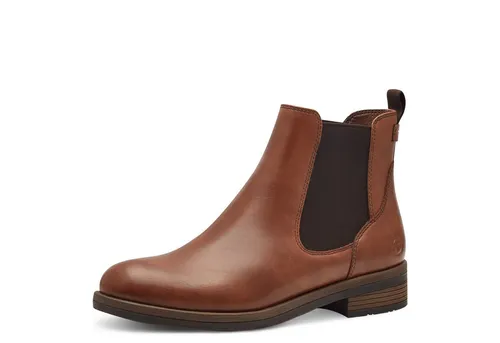 Tamaris Damen Chelsea Boots - Wanderschuhe mit TOUCHit-Fußbett für optimalen Komfort, aus hochwertigem Leder in Cognac, ideal für den Übergang und vielseitig kombinierbar.