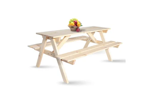 Gartenpirat Garten-Kindersitzgruppe – Picknicktisch mit 2 Bänken für Kinder - Hochwertiger Picknicktisch für Kinder aus wetterfestem Holz. Ideal für Spiel und Snacks im Freien, mit stabiler Konstruktion und sicherem Sitz für kleine Abenteurer von 3 bis 7 Jahren.