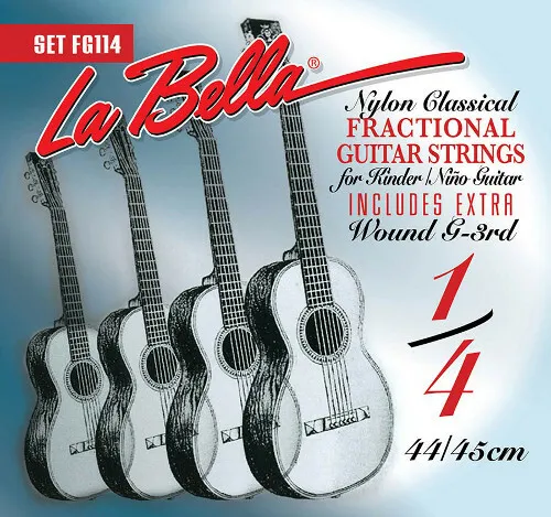 Produktbild La Bella FG114 für 1/4-Gitarre, Saiten für Kindergitarre, Nylonsaiten