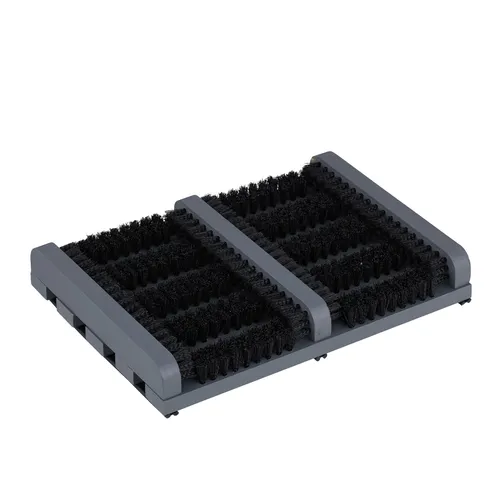 Schuhabstreifer Schuhbürste - Effektiver Fußabtreter für saubere Eingänge - Tür- & Bodenmatten, 36 cm breit und aus robustem Holz und Kunststoff, ideal für den Einsatz im Innen- und Außenbereich.