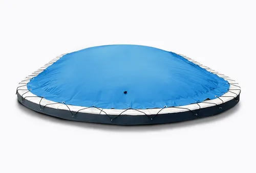AirDeluxe Ovale Pool-Abdeckplane - Winterabdeckung für Schwimmbäder - Hochwertige, maßgefertigte Poolabdeckung aus reißfestem PVC, die Algenwachstum hemmt und als Wärmedämmung dient. Ideal für ovalen Pools und pflegeleicht.