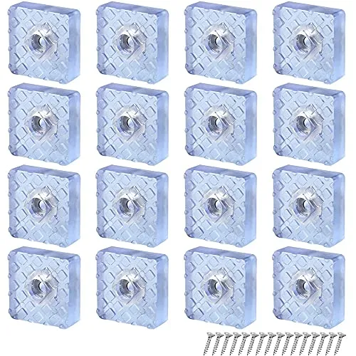 GZGXKJ 16 Stück Silikon Transparent Möbelbein Fußschutz Pads Elastikpuffer Gummifüße Gummi Anti-Rutsch Möbel Stühle Beinfuß Pads Mit Schrauben(30 * 30 * 10mm)