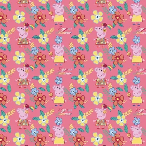Doppelmoppel Lizenzstoff Peppa Wutz Baumwollstoff Webware rosa | 11,90 EUR/m