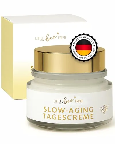 little bee fresh Anti-Aging Tagescreme mit echtem Bienengift | bei Falten & reifer Haut mit Hyaluron, Arganöl & Shea Butter | hochdosierte Slow-Aging Bienengift Creme | 100% Imkerqualität