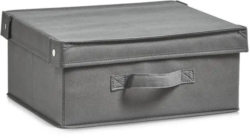 Zeller Aufbewahrungsbox, Vlies, mit Deckel, 33x28x15cm, grau