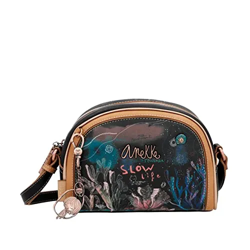 Anekke Damenhandtasche Medium Schultertasche aus Kunstleder mit 1 Griff Reißverschluss Handkoffer Mediterranean Kollektion Zubehör und Accessoires für Damen 22 x 17 x 8 cm,