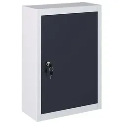 vidaXL Wand-Werkzeugschrank Industriedesign Metall Grau und Schwarz - Werkstatteinrichtung mit höhenverstellbarem Fachboden und abschließbarer Tür für zusätzliche Sicherheit. Ideal zur Aufbewahrung von Werkzeugen und als stylisches Möbelstück im industriellen Design.