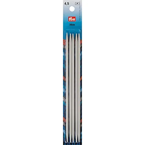 Prym Strumpfstricknadeln ALU 20 cm 4,50 mm grau Strumpfstricknadel, Aluminium, 4,5 mm