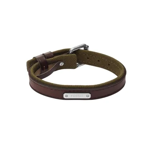 Fossil Everett Herrenarmband aus braunem Leder, JA7315998 von Fossil