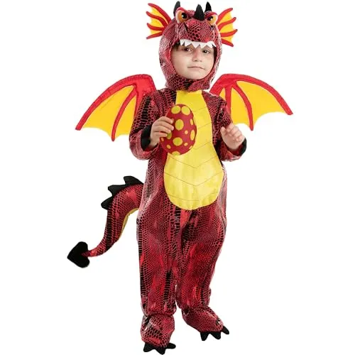Spooktacular Creations Costume de dragon unisexe avec ailes pour enfants pour Halloween, fête sur le thème des dinosaures (3T (3-4 ans))