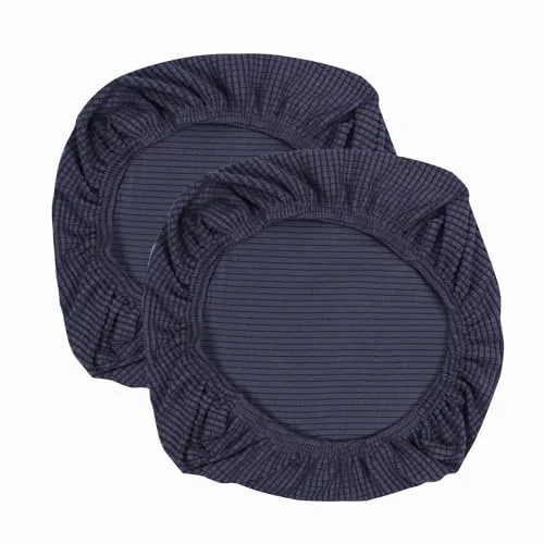 Yikko Elastic Stretch Spandex Stuhl Sitzbezüge Schonbezüge Waschbare Passform für Bürostühle, Esszimmerstühle, Bar Hochzeitsfeier Dekor (2, Dunkelblau)