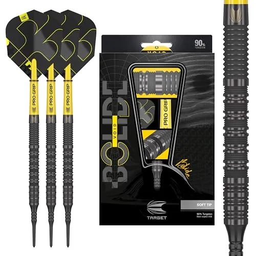 Target Darts Bolide Void 10 18G 90% Wolfram Soft Tip Darts Set - Soft-Dartpfeile mit 90% Tungsten für optimalen Wurf und Präzision, ideal für ambitionierte Spieler und Turniere.