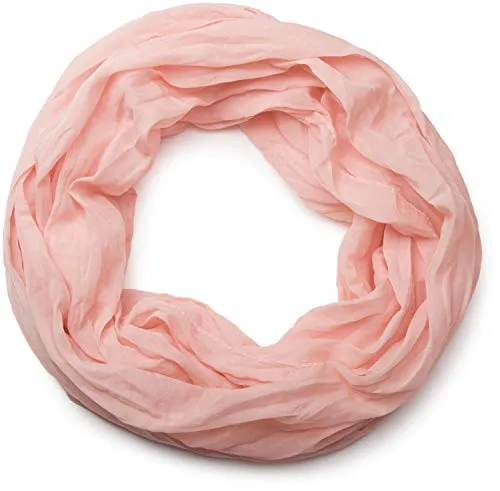 styleBREAKER leichter unifarbener Loop Schlauchschal | Sommerschal aus fließendem Material | Seidiges Halstuch für Damen & Herren | Weich, Luftig & Modisch | 77 x 46 cm, Farbe:Koralle-Light