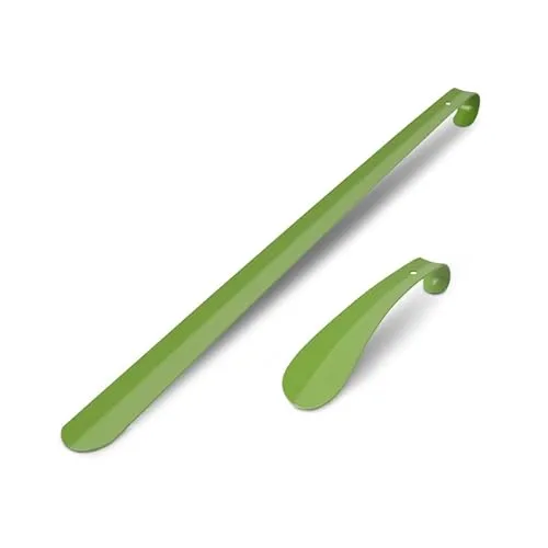 Pro Home Stabile Metall Schuhlöffel Grün (16,5cm + 58cm) - 2er Set Schuhanziehhilfe - Rückenschonender Schuhanzieher für Kinder, Herren, Damen, Senioren