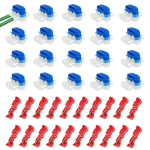 Kabelverbinder für Mähroboter, 20 Stück Kabel Verbinder mit 40 Stück Anschlussklemmen, Wasserdicht Kabelklemmen Verbinder mit Gel Kompatibel mit Allen Garten Mähroboter