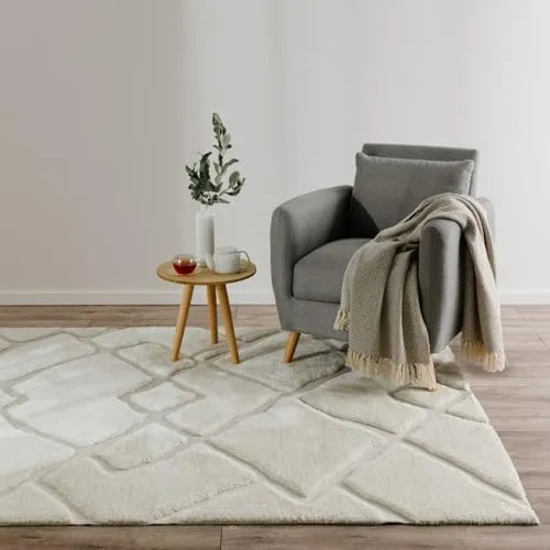 benuta Basic Teppich Elvy - Creme 120x170 cm - Teppich für Wohnzimmer, strapazierfähig und leicht zu reinigen, ideal für Fußbodenheizung und sorgt für Gemütlichkeit in jedem Raum.