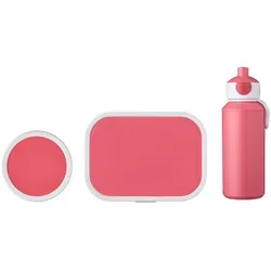 Mepal CAMPUS Lunchset 3-teilig - pink - Brotdosen Set mit auslaufsicherer Trinkflasche, Brotdose und Fruchtbox - ideal für abwechslungsreiche Schulverpflegung und spülmaschinengeeignet.