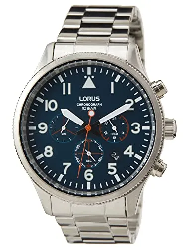 Lorus Herren Analog Quarz Uhr RT365JX9 mit Edelstahl Armband - Armbanduhren für Herren: Robuste Edelstahl-Uhr mit wasserdichtem Design bis 10 BAR und Luminous-Leuchtbeschichtung für optimale Ablesbarkeit im Dunkeln.