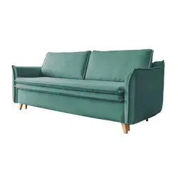 Miuform Einzelsofa mit Schlaffunktion Charming Charlie, blau - Polstermöbel - Sofas - 3-Sitzer. Flexibles Einzelsofa mit Schlaffunktion und praktischer Seitentasche für Fernbedienungen oder Bücher, ideal für Gästeübernachtungen.