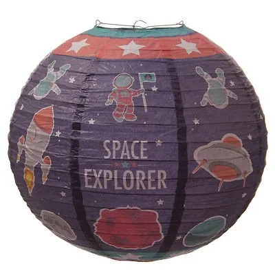 Kinderzimmer Papier Lampenschirm Weltall Weltraum Hängelampe Lampe Papierlampe