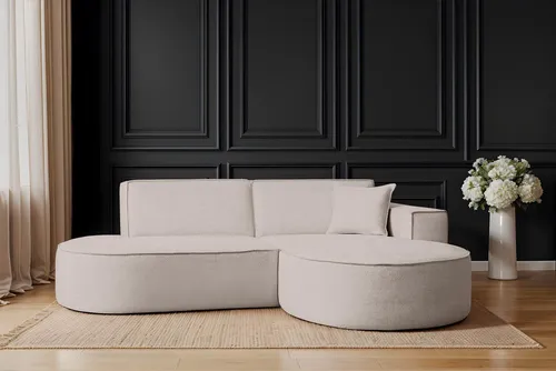 Kaiser Möbel Ecksofa Designer MODENA STUDIO - Creme, rechts - Ecksofa Modena Studio – modernes Design trifft auf hohen Komfort. Der elegante Artico-Stoff ist pflegeleicht und haustierfreundlich, ideal für stilvolle Wohnräume.