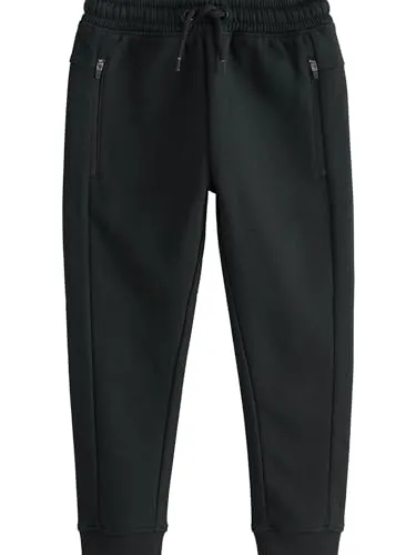 NEXT Jungen Standard Slim Fit Jogginghose mit Reißverschluss Schwarz 104