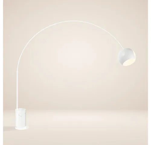 s.luce Stehlampe Ball, Weiß, Marmor & Metall, 30x220x30 cm von s.luce