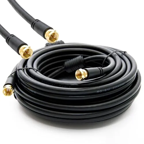 Premium X 12,5m Basic-Line SAT TV Antennenkabel - Koaxialkabel mit Mantelstromfilter - doppelt geschirmt >110dB HQ | HDTV UHD 4K 8K | Vollmetallstecker - Anschlusskabel flexibel Schwarz