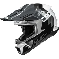 HJC C50 Primal Motocross Helm, schwarz-grau-weiß, Größe S für Männer - Leichter und robuster Motocross Helm mit fortschrittlicher Belüftung und verbesserter Aerodynamik für optimalen Fahrkomfort.