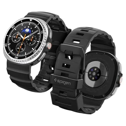 Spigen Basis-Silikonarmband Entwickelt für Samsung Galaxy Watch 8 44/40mm, 8 Classic 46mm (2025) - Schwarz