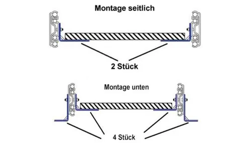 Befestigungswinkel für Vollauszug 711mm, 2er-Set