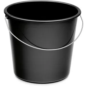 Nölle Putzeimer Haushaltseimer, 5 Liter, rund, aus Kunststoff, schwarz