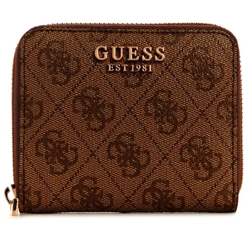 GUESS Laurel Zip Around Wallet S Latte Logo in braun von GUESS