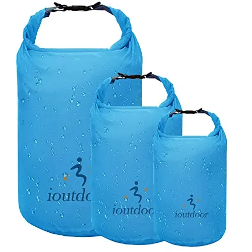 ioutdoor Dry Bag 2L + 5L + 10L Set, wasserdichte Tasche Ultra-Light, Abriebfest, Reißfest, Wasserdichter Beutel, Wasserdichter Packsack für Kajakfahren Schwimmen Fishing Camping, Wandern