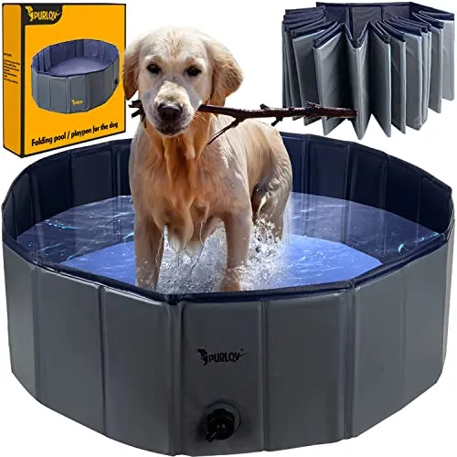 Hundepool 100x30cm - Faltbares Schwimmbecken für Hunde - Spielzeug: Robustes PVC, ideal für heiße Tage und sorgt für erfrischenden Badespaß im Garten.
