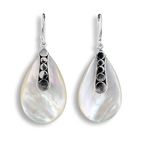 ISLAND PIERCINGS Edle 925er Silber und Perlmutt Ohrringe Hänger Design Handarbeit SER211