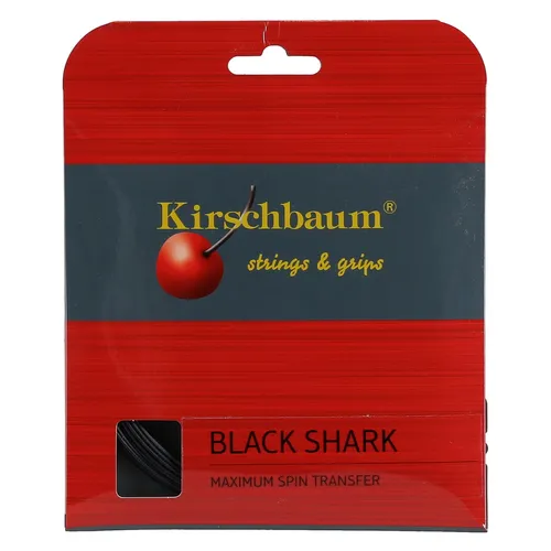 Kirschbaum Tennissaite Black Shark (Haltbarkeit+Spin) schwarz 12m Set, Saitendicke: 1.25