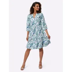 Witt Etuikleid Druck-Kleid 3/4-Arm beige|blau 38 von Witt
